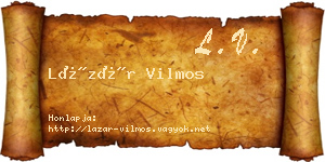 Lázár Vilmos névjegykártya